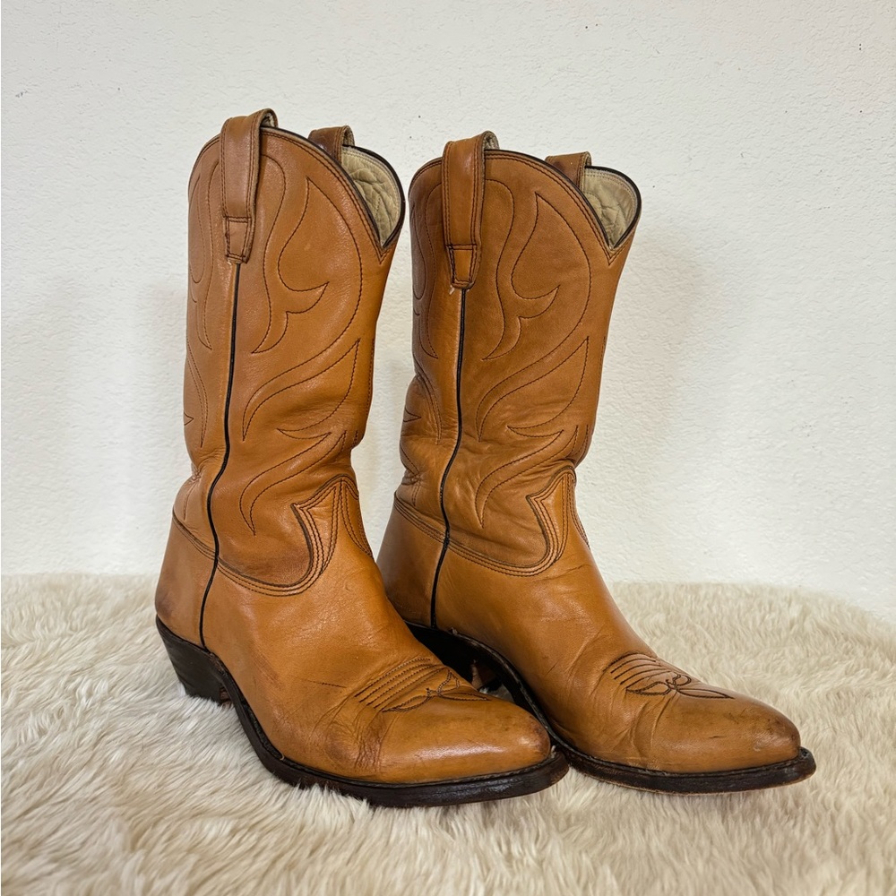 1977 Stewart Boot Inc Authentic Leather Cowboy Boots - Picture 2 of 10